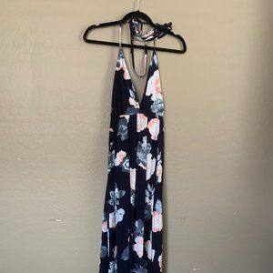 Floral Halter Maxi Dress with Slit